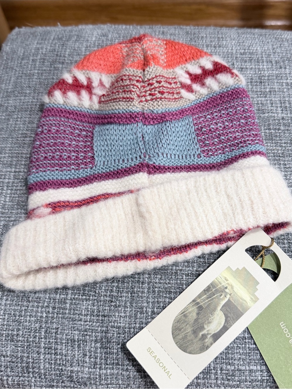 Kids Multicolor Knit Beanie Hat -